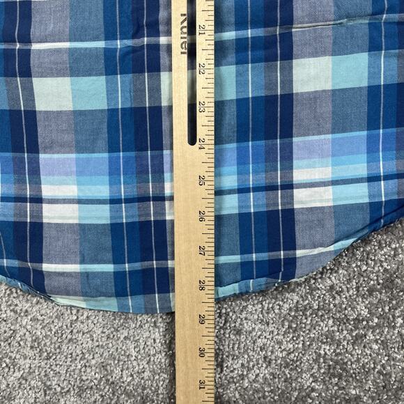 Brooks Brothers Dress Shirt Mens Small Plaid Button Down Spring Cotton Blue - Picture 8 of 11